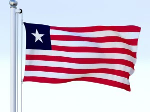 animated liberia flag 3D Model