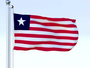 animated liberia flag 3D Model