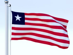 animated liberia flag 3D Model