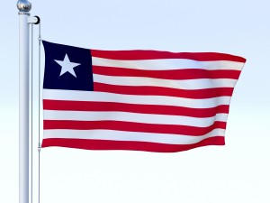 animated liberia flag Modelo 3D