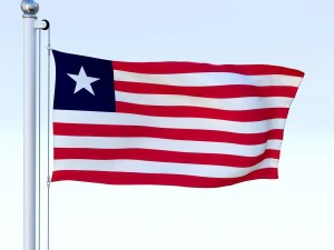 animated liberia flag 3D Model