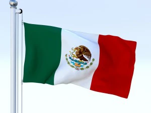 geanimeerde vlag van Mexico 3D Model