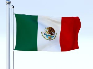 animated mexico flag 3D Model