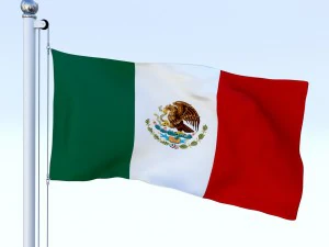 animated mexico flag 3D Model