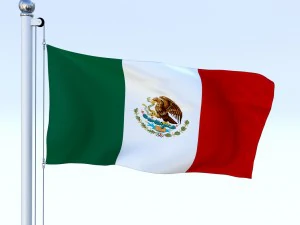 animated mexico flag 3D Model