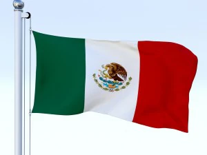 animated mexico flag 3D Model