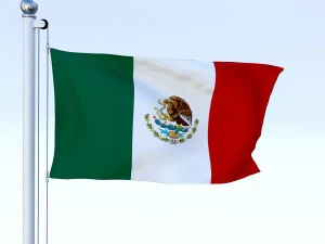 animated mexico flag 3D Model