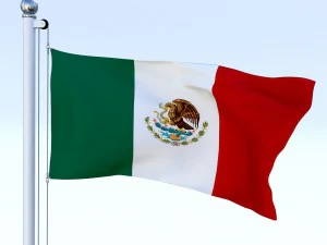 animated mexico flag 3D Model
