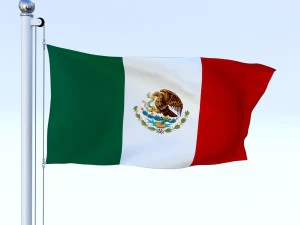 animated mexico flag 3D Model