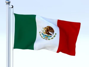 animated mexico flag 3D Model