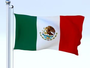 animated mexico flag 3D Model