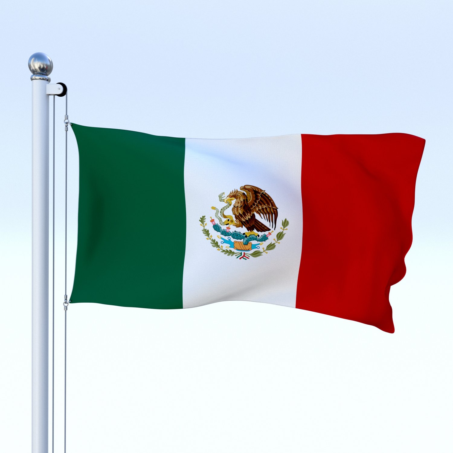 Animated Mexico Flag 3D Model in Miscellaneous 3DExport