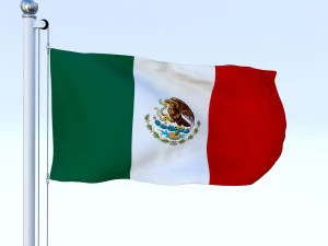 animated mexico flag 3D Model