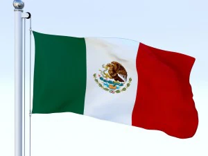 animated mexico flag 3D Model