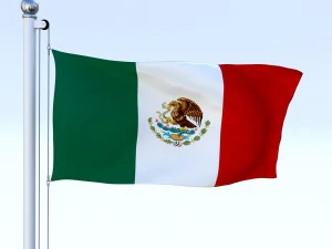 animated mexico flag 3D Model