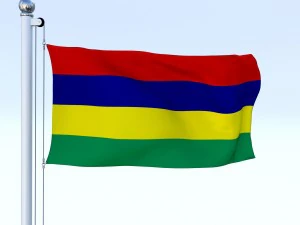 animated mauritius flag 3D Model