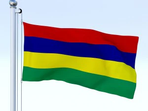 animated mauritius flag 3D Model