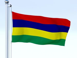 animated mauritius flag 3D Model