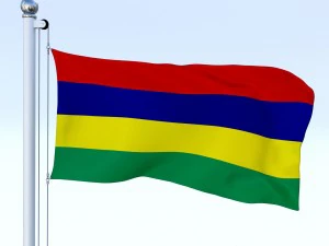 animated mauritius flag 3D Model