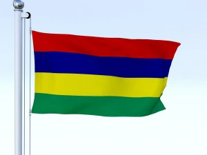 animated mauritius flag 3D Model