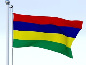 animated mauritius flag 3D Model