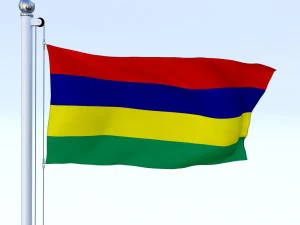 animated mauritius flag 3D Model
