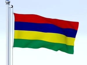 animated mauritius flag 3D Model