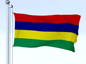 animated mauritius flag 3D Model