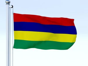 animated mauritius flag 3D Model