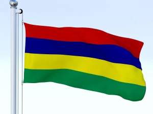 animated mauritius flag 3D Model