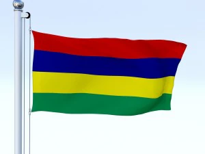animated mauritius flag 3D Model