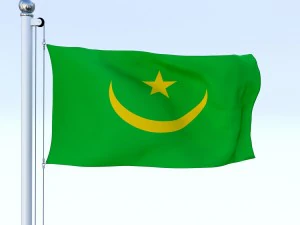 animated mauritania flag 3D Model