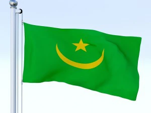 animated mauritania flag 3D Model