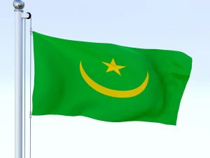 animated mauritania flag 3D Model