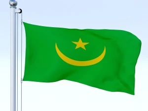 animated mauritania flag 3D Model