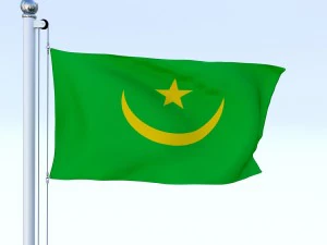 animated mauritania flag 3D Model