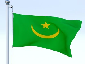 animated mauritania flag 3D Model