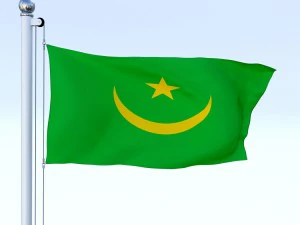 animated mauritania flag 3D Model
