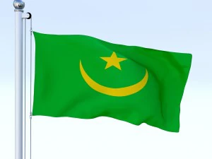 animated mauritania flag 3D Model