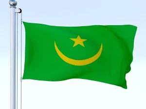 animated mauritania flag 3D Model