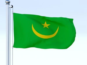 animated mauritania flag 3D Model