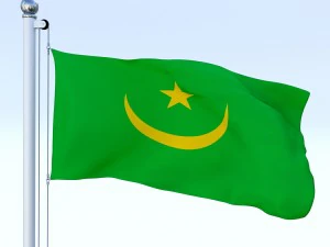 animated mauritania flag 3D Model