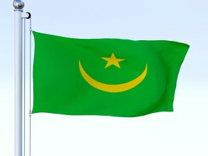 animated mauritania flag 3D Model