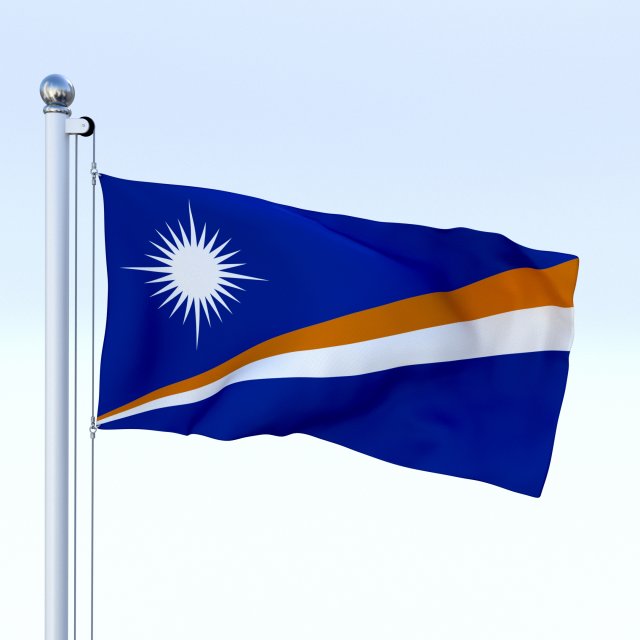 animated marshall islands flag Modello 3D .c4d .max .obj .3ds .fbx .stl .blend 