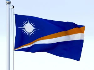 Bandiera animata delle Isole Marshall Modello 3D