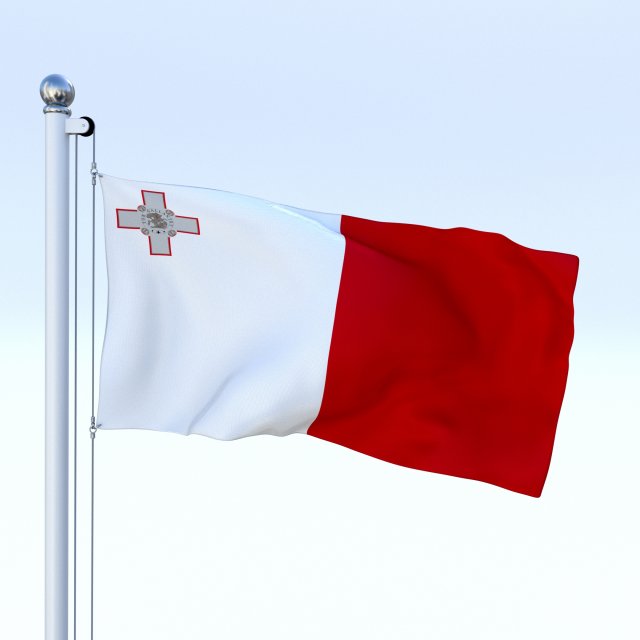 animated malta flag 3D 模型 .c4d .max .obj .3ds .fbx .stl .blend 