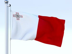bandeira animada de malta Modelo 3D