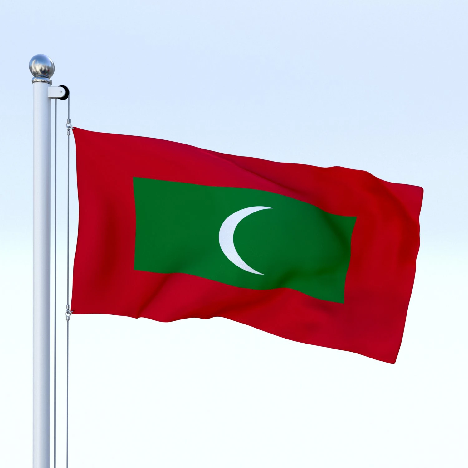 animated maldives flag 3D Model .c4d .max .obj .3ds .fbx .stl .blend 