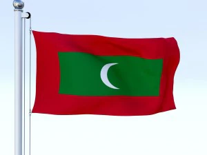 animated maldives flag 3D Model