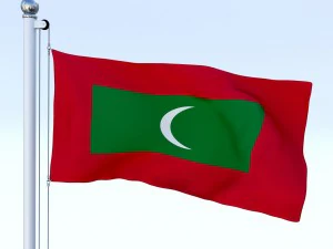 animated maldives flag 3D Model